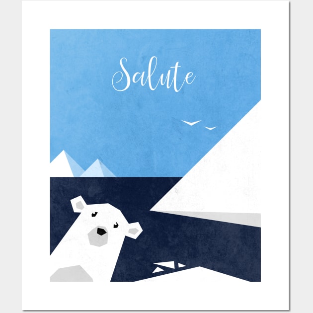 Salute Arctic Polar Bear Wall Art by Bumblebeast